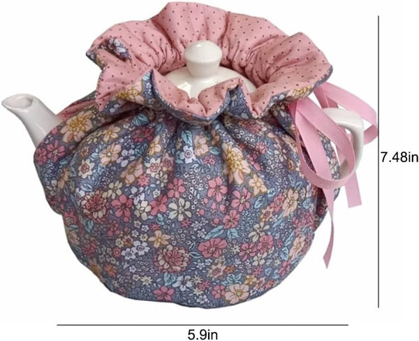 Vintage Handmade Tea Cozy, Nature Cotton Teapot Dust Proof Cover Insulated Kettle Tea Warmer for Home Kitchen Decor Tea Cozies for Hotel Restaurant Tea Party