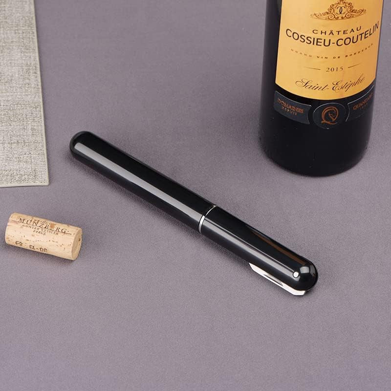 Wine Bottle Opener，IPEROT Air Pressure Wine Corkscrew With Cutting Wine Bottle Foil Knife, Effortlessly Open Wine Bottles Without Damaging Corks, Easy-to-Use(Black)