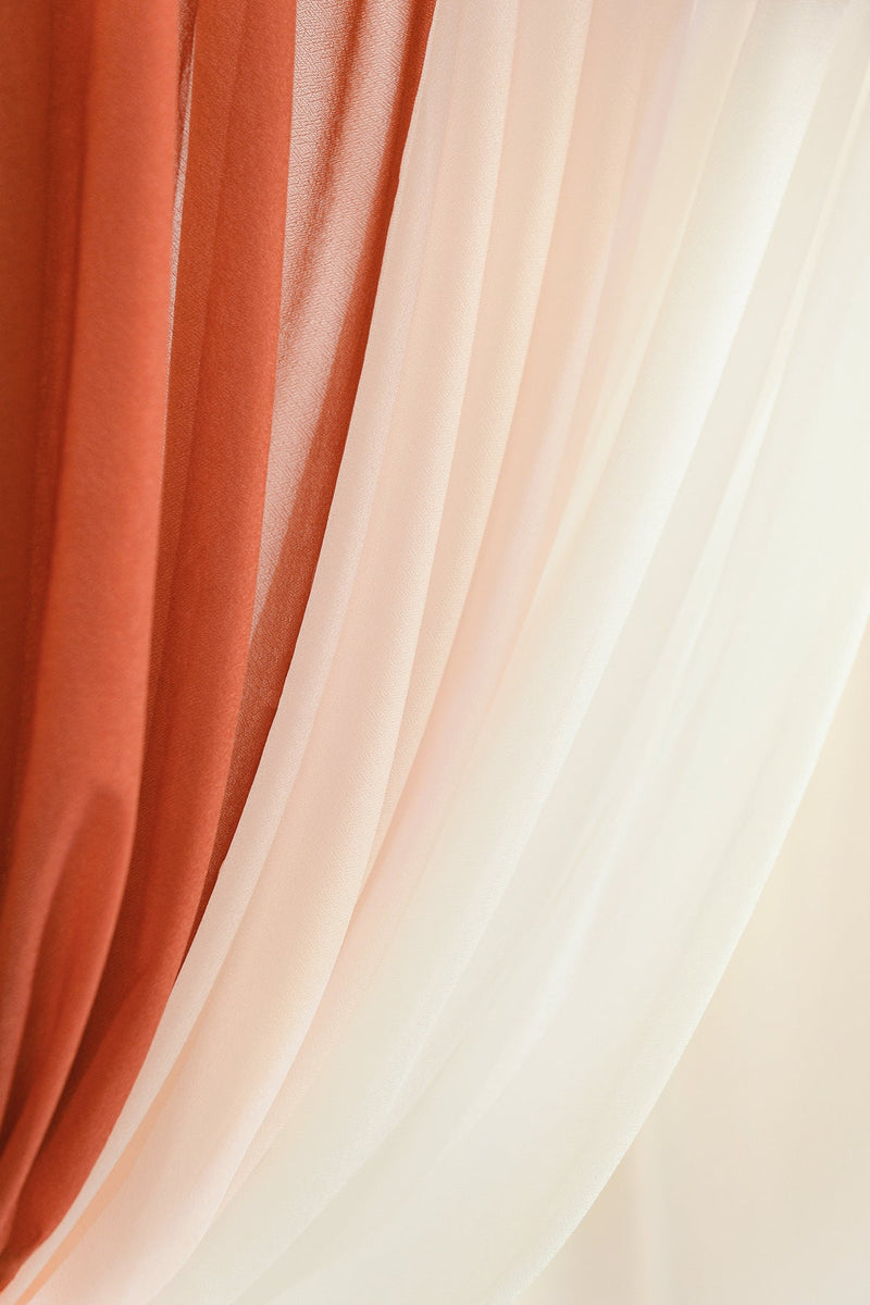 Sunset Terracotta Flower Arch Decor with Drapes