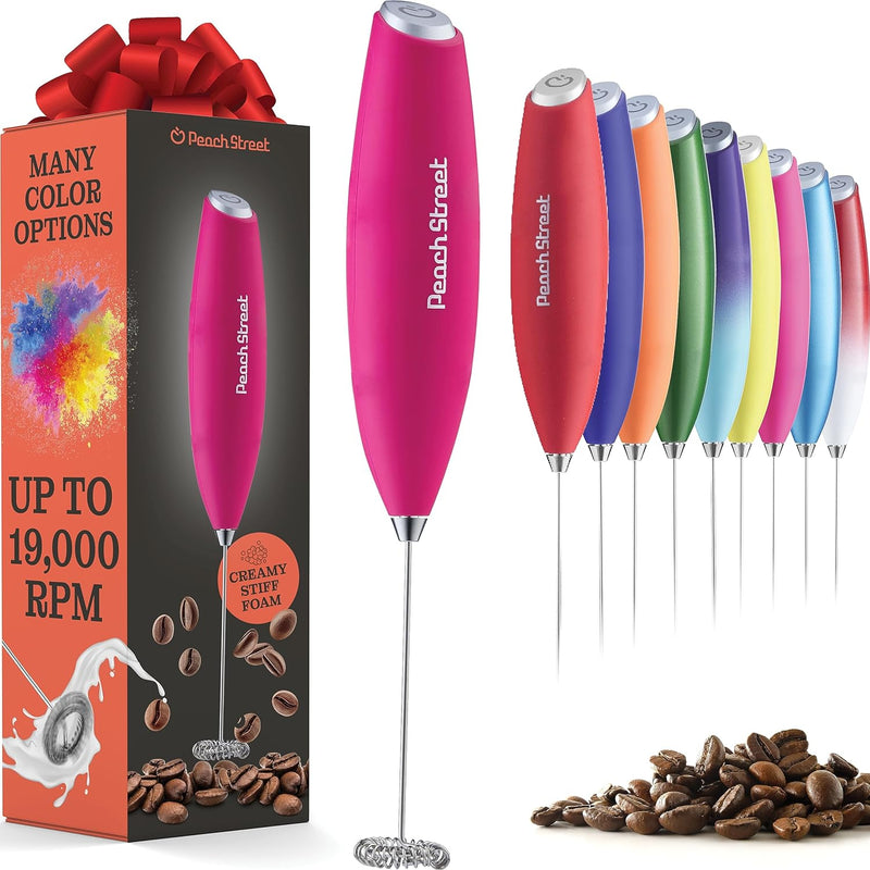 Powerful Handheld Milk Frother, Mini Milk Foamer, Battery Operated (Not included) Stainless Steel Drink Mixer for Coffee, Lattes, Cappuccino, Frappe, Matcha, Hot Chocolate.