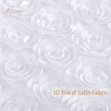 Rosette Tablecloth Wedding Table Cloth Christmas White Tablecloth Rectangle Flower Table Cover Satin Fabric Wedding Decoration 60 X102 Inch