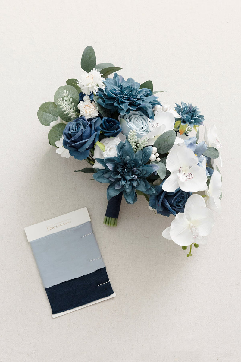 Navy Blue Bridal Bouquet - Standard Free-Form