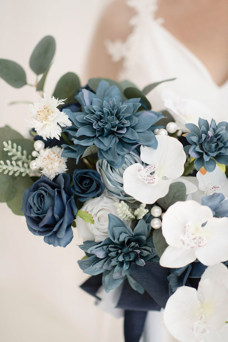 Navy Blue Bridal Bouquet - Standard Free-Form