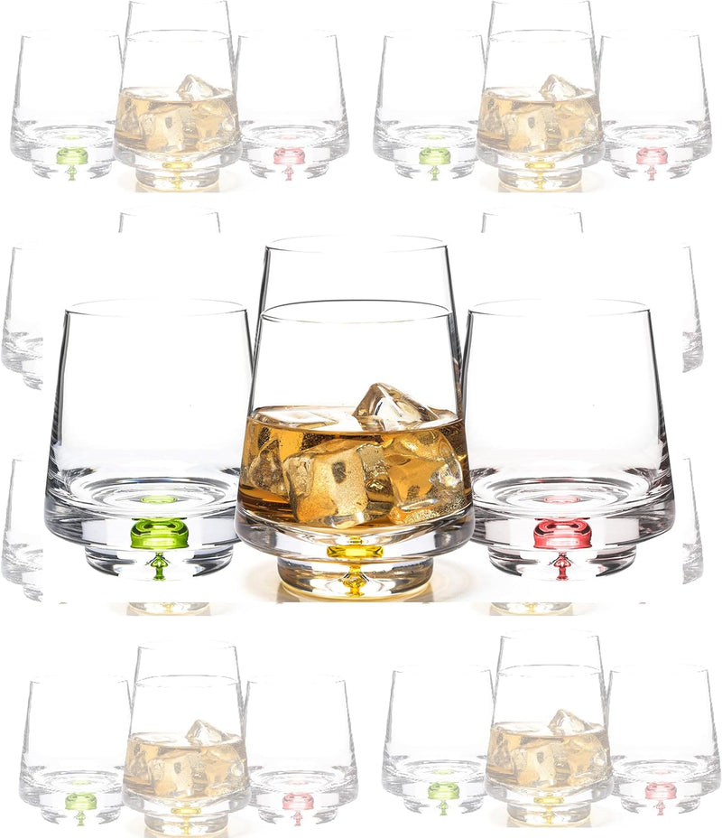 LEMONSODA Premium Crystal Bubble Base Highball Collins Glasses - Set of 4-12OZ - Fully Sealed Heavy Bottom Bubble Base - Great for Water, Juice, Beer, Cocktails, and More