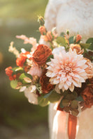 Large Free-Form Bridal Bouquet in Sunset Terracotta