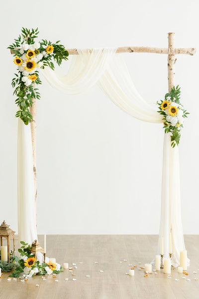 Flower Arch Decor with Drape in Bright Sunflower