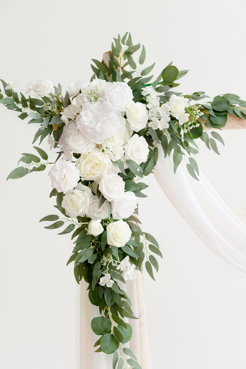 White  Sage Flower Arch with Drapes