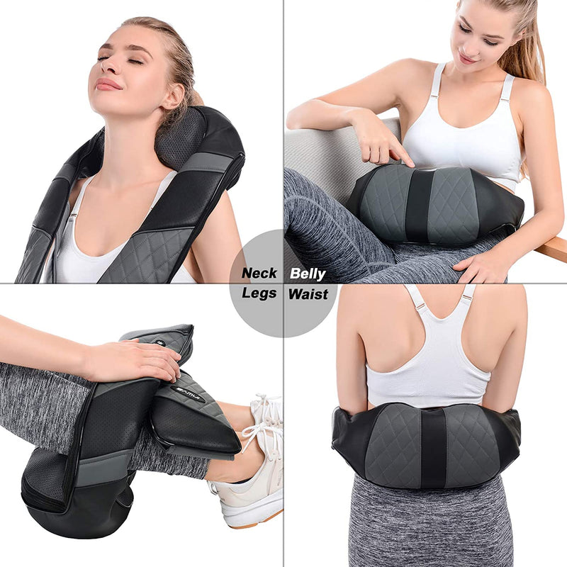 Massagers for Neck and Back with Heat, Nicwell Shiatsu Back and Neck Massager with Heat Deep Kneading Massage for Neck, Back, Shoulder, Foot and Legs, Home, Car, Office Use