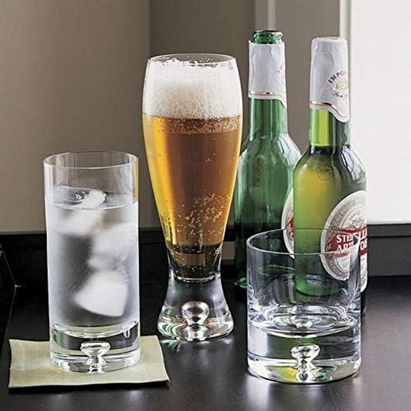 Highball Glasses Set of 4 - Lead-Free Crystal Clear Drinking Glasses, Elegant Glass Cups with Bubble for Water, Wine, Beer, Cocktails and Mixed Drinks