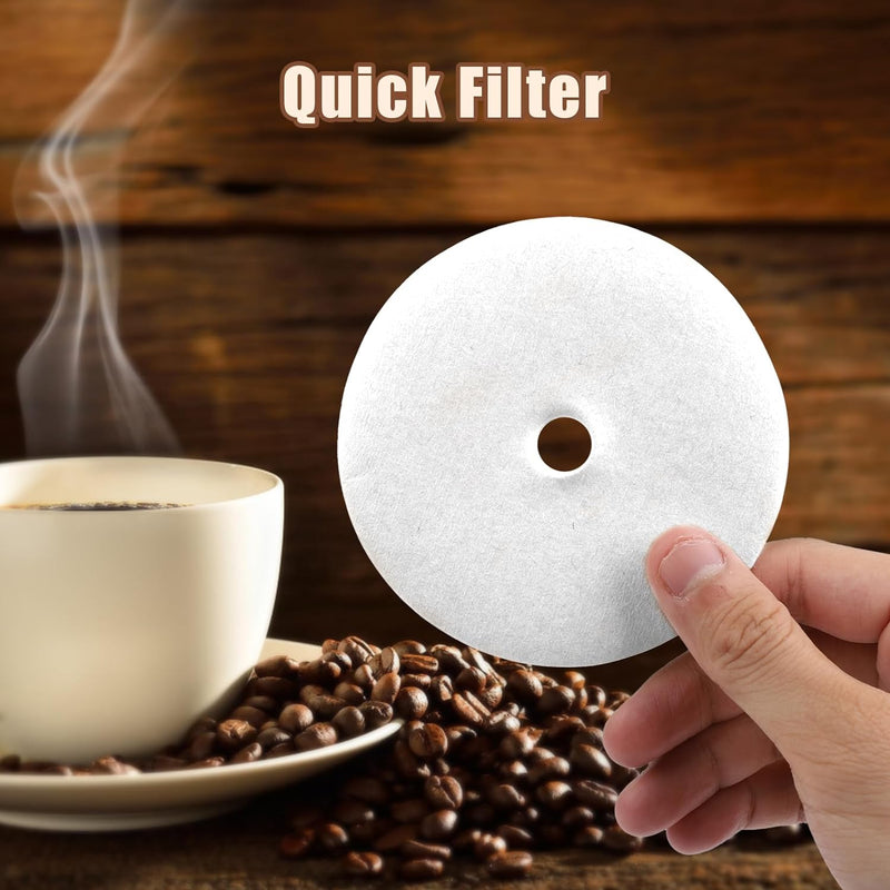 500pcs 3.75 Inch Unbleached Coffee Paper Filters, One-Use Round Espresso Percolator Coffee Filters Compatible with Bozeman Electric Percolators, Coffee Pots, Brewers (White)