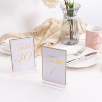 3 PCS Gold Acrylic s for Wedding, Double Sided Gold Frames 4X6, Table Sign Holders Blank for Wedding, Party, Photo, Menu Display