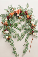 6.5ft Flower Garland with Hanging Vines in Sunset Terracotta