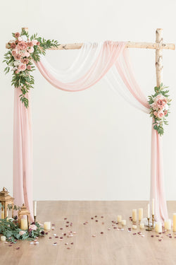 Dusty Rose  Cream Flower Arch with Drapes - Decor for Weddings and Events