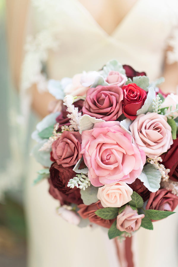 Cinnamon Rose Bridal Bouquet - Standard Round Shape - Clearance