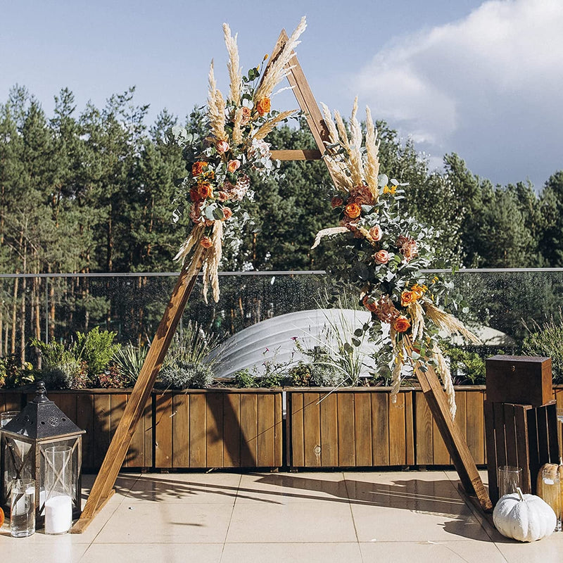 98FT Wooden Wedding Arch - Carbonized Black