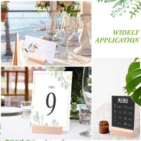 12 Pieces Wood Place Card Holders Wood Sign Holders Table Number Holder Stands Name Card Holder for Wedding Party Events Decoration (Natural Wood Color, 3 X 1.6 X 0.8 Inch)