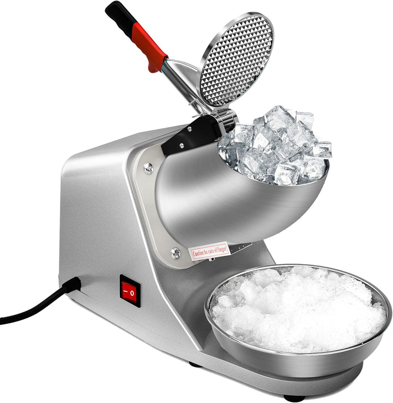 ZENY Electric Ice Crushers 300W 2000r/min w/Stainless Steel Blade Shaved Ice Snow Cone Maker Kitchen Machine (Silver)