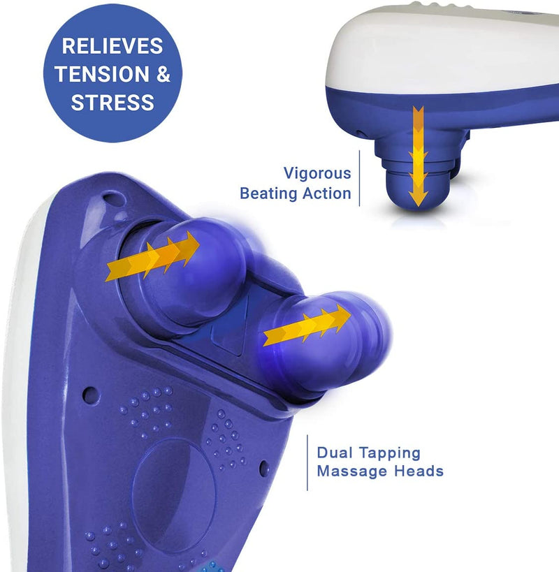 Daiwa Felicity Electric handheld full body dual head percussion massager tapping massage – Dual Tapper 3 Interchangeable nodes included