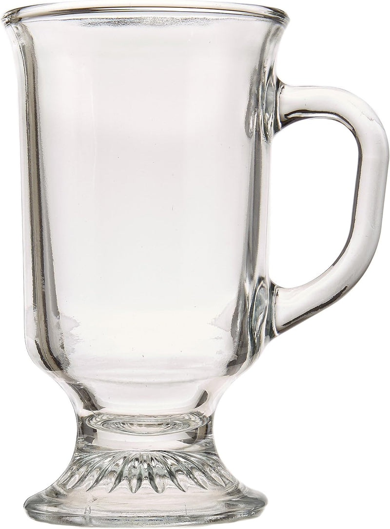 Anchor Hocking 8-oz Irish Set of 12 Coffee Mug Set, 12 Count (Pack of 1), Crystal Clear Glass