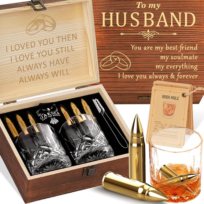 Gifts for Men Dad Husband Christmas, Whiskey Stones, Unique Anniversary Birthday Stocking Stuffers Gift Ideas for Him Boyfriend, Man Cave Stuff Cool Gadgets Retirement Bourbon Presents for Uncle