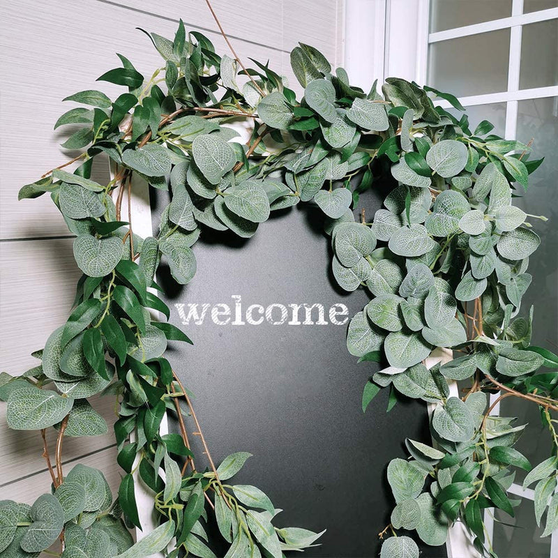 6 Faux Willow Vines and Eucalyptus Leaves Garland for Wedding and Home Decor