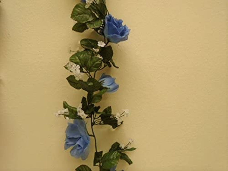 6 Ft Artificial Blue Rose Garland - Silk Floral Vine 1029BL