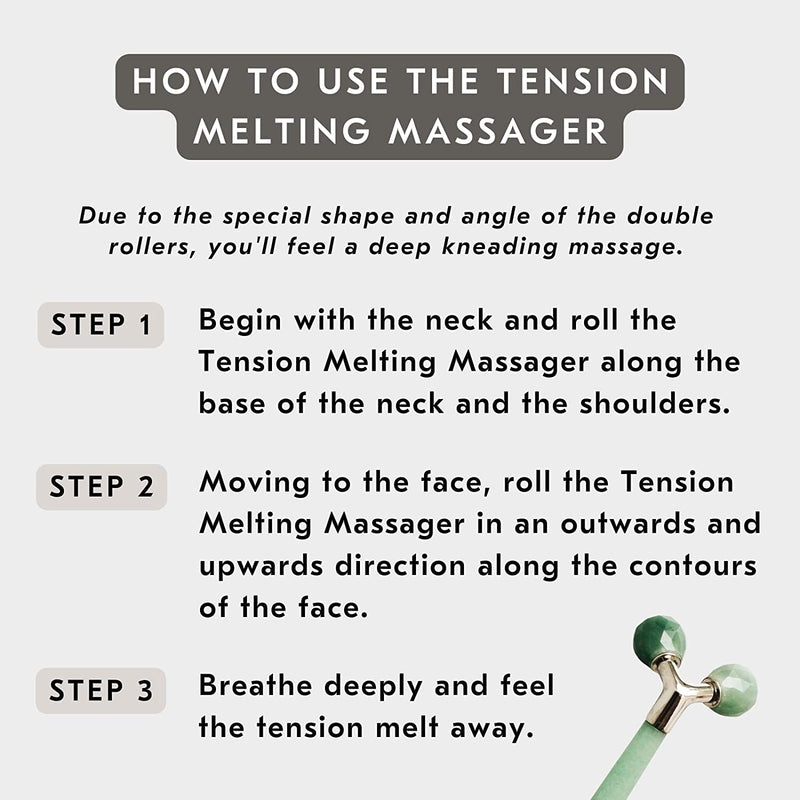 Mount Lai Jade Tension Melting Massager for Face and Neck | Neck and Face Jade Roller for Relieving Tensions