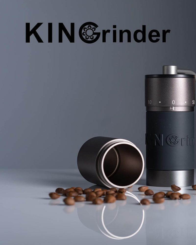 KINGrinder K 4 Iron Grey Manual Hand Coffee Grinder 240 Adjustable Grind Settings for Aeropress, French Press, Drip Coffee, Espresso with Assembly Consistency Coated Conical Burr Mill, 35g Capacity