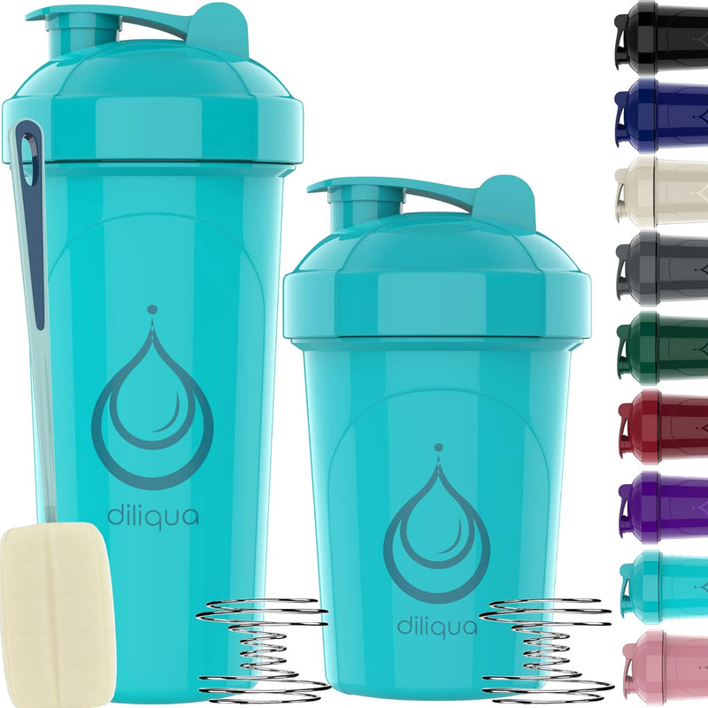 diliqua -10 PACK- small Shaker Bottles for Protein Mixes | BPA-Free & Dishwasher Safe | 5 Large 28 oz & 5 20 oz | Blender Shaker Cups for protein shakes