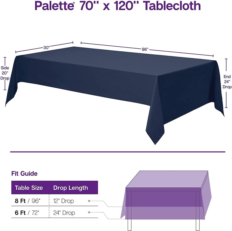 Rectangle Tablecloth - 70x120 Inch  White Washable Polyester - Great for Parties Holidays and Special Occasions
