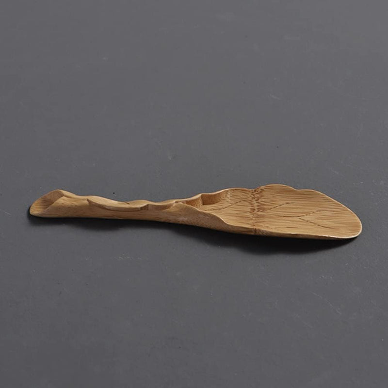 VOSAREA Chinese Tea Set Chinese Tea Set Bamboos Tea Leaf Shaped Chinese Kung Fu Tea Scoop Shovel Fittings for Jam Condiments Seasoning Mustard Ice Cream Bulk Bulk