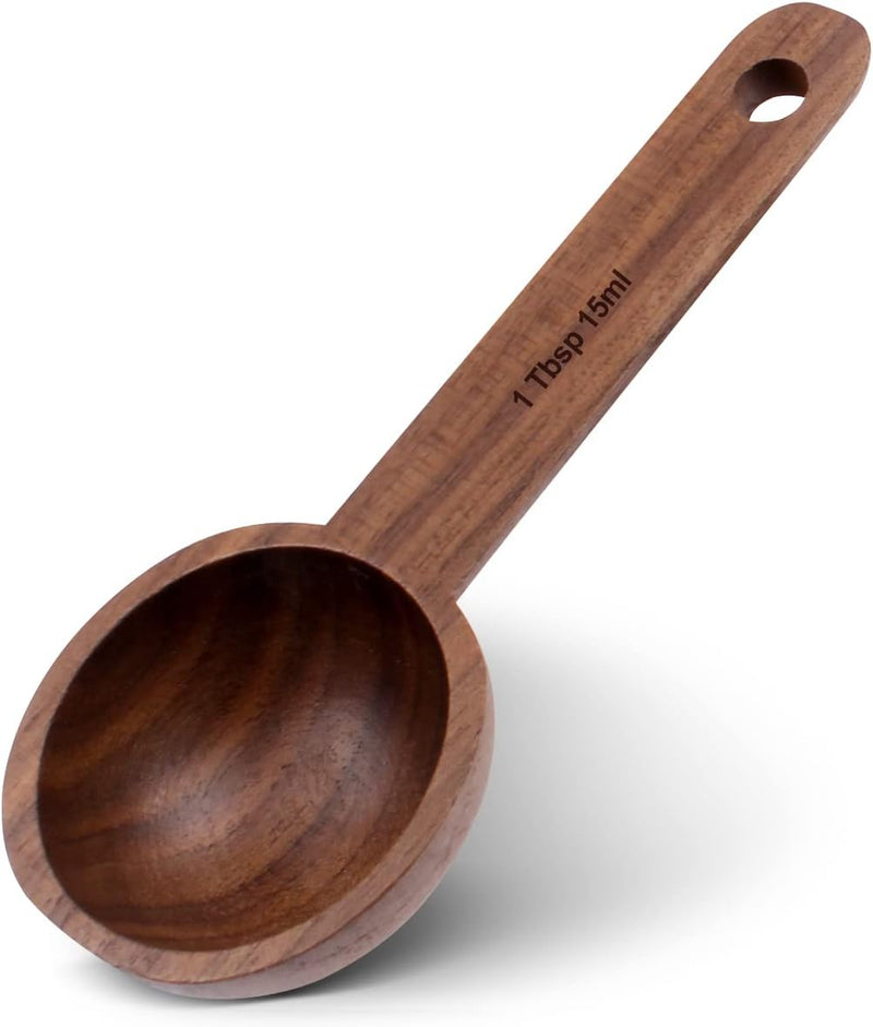 Wooden Coffee Spoon in Beech, Houdian Coffee Scoop Measuring for Coffee Beans, Whole Beans Ground Beans or Tea, Home Kitchen Accessories, Coffee Scoop - 1 Pack, 15ml