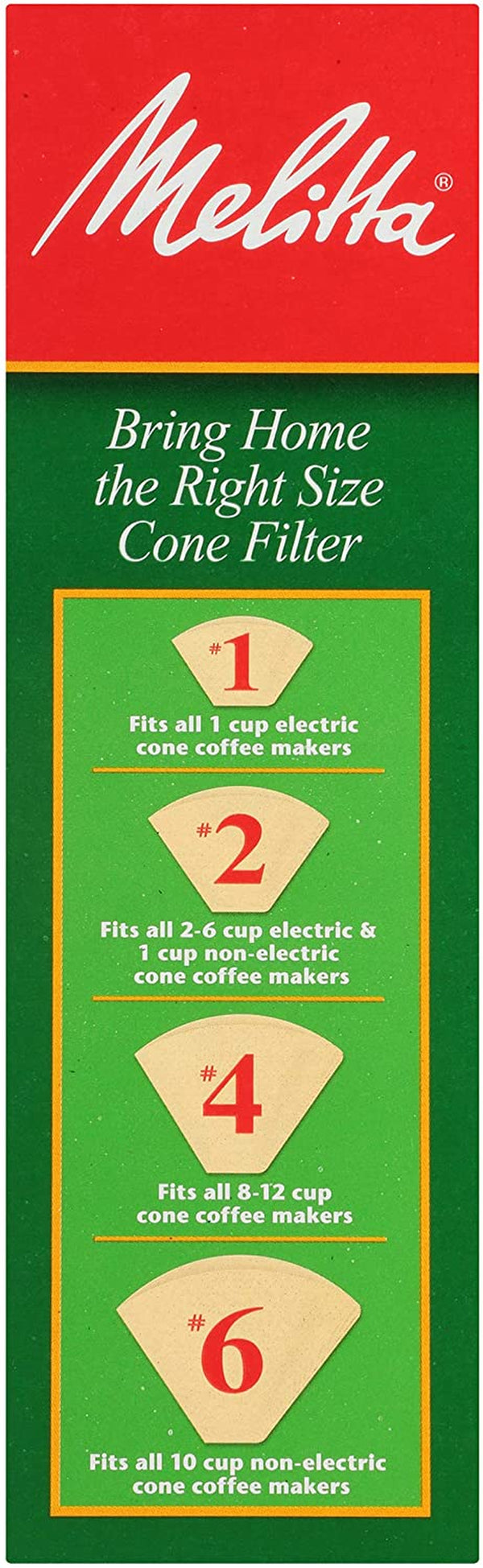 Melitta #2 Cone Coffee Filters, Natural Brown, 100 Count (Pack of 6) 600 Total Filters