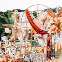 W3.9Xh6.5Ft Wedding Arches for Ceremony, Gold Arch Backdrop Flower Stand Metal Arched Balloon Arch Kit Decoration Garden Climbing Plant Arch Kit for Wedding Party Decoration