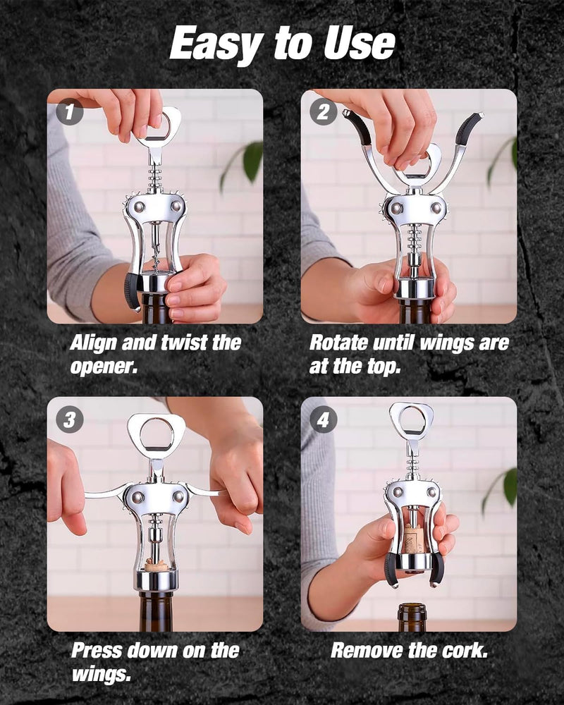 Christmas Stocking Stuffers for Men Women Wine Opener Gifts for Adults Wine Bottles Opener Wing Corkscrews Valentine's Birthday Unique Gadgets Ideas for Dad Father Mom Him Her Who Have Everything