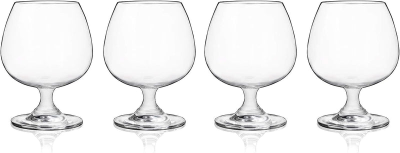 True Snifter Glasses Brandy Bowls, Cognac Balloon Glass for Bourbon, Whiskey, Whisky, Scotch, Stemmed cocktail glass set, 14 Ounce, Crystal, Set Of 4