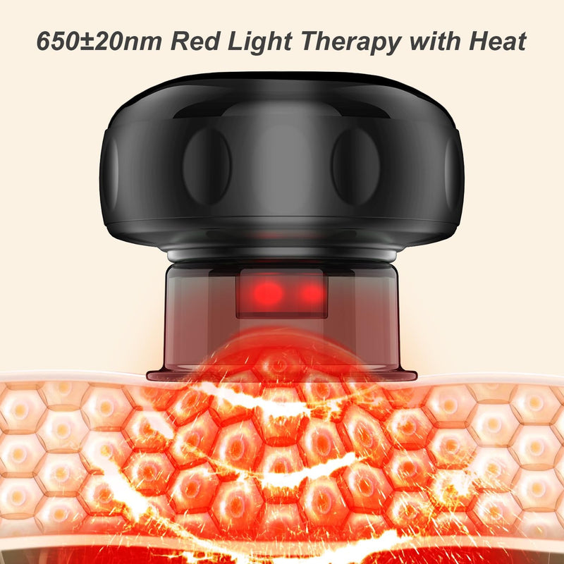 2 Electric Cupping Therapy Set, 4-in-1 Smart Cupping Therapy Massager with Red Light Therapy, Gua Sha Massage Tool, Relieves Neck Shoulder Back Aches Muscle Soreness, Improves Blood Circulation