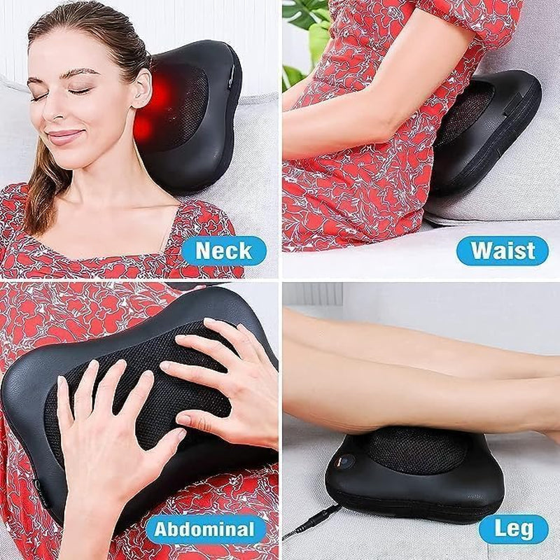 Massage Pillow Neck and Back Massager, for Pain Relief deep Mussle and Fatigue shiatsu Massager, Neck Massager with Heat and 3D Kneading and,Use at Home Car Office