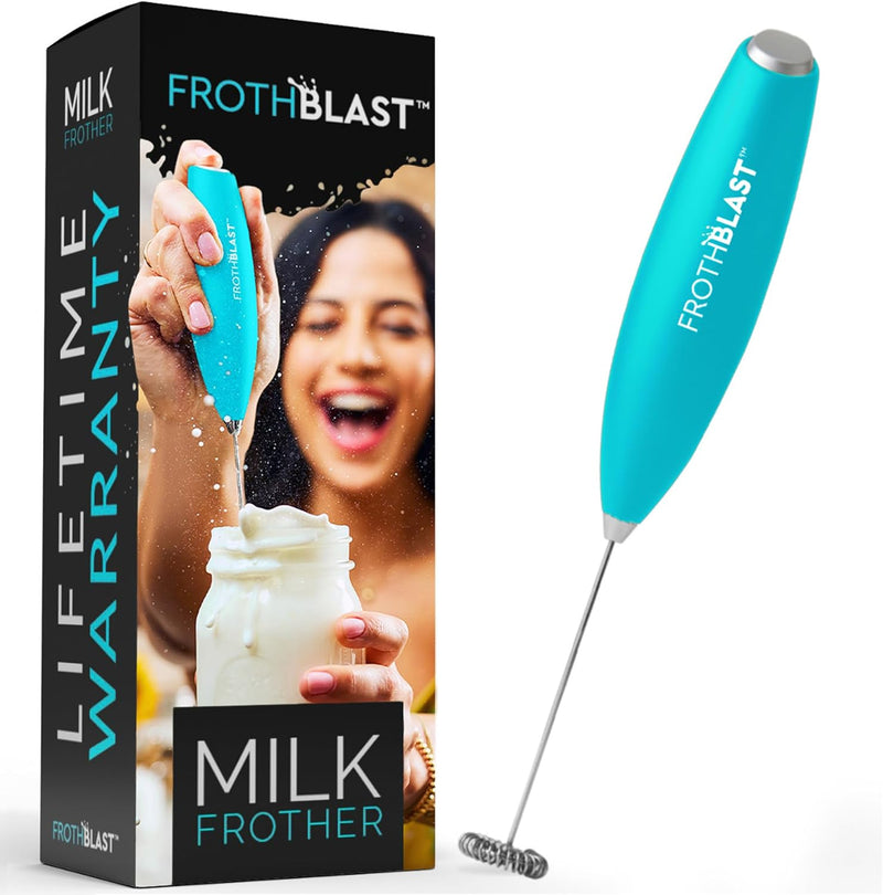 FrothBlast Milk Frother Handheld for Coffee (Foam Maker) Electric Whisk Drink Mixer for Lattes, Cappuccino, Frappe, Matcha, Hot Chocolate