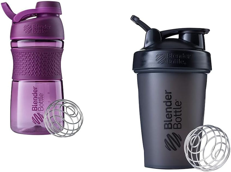 BlenderBottle SportMixer Shaker Bottle Perfect for Protein Shakes and Pre Workout, 20-Ounce, Plum