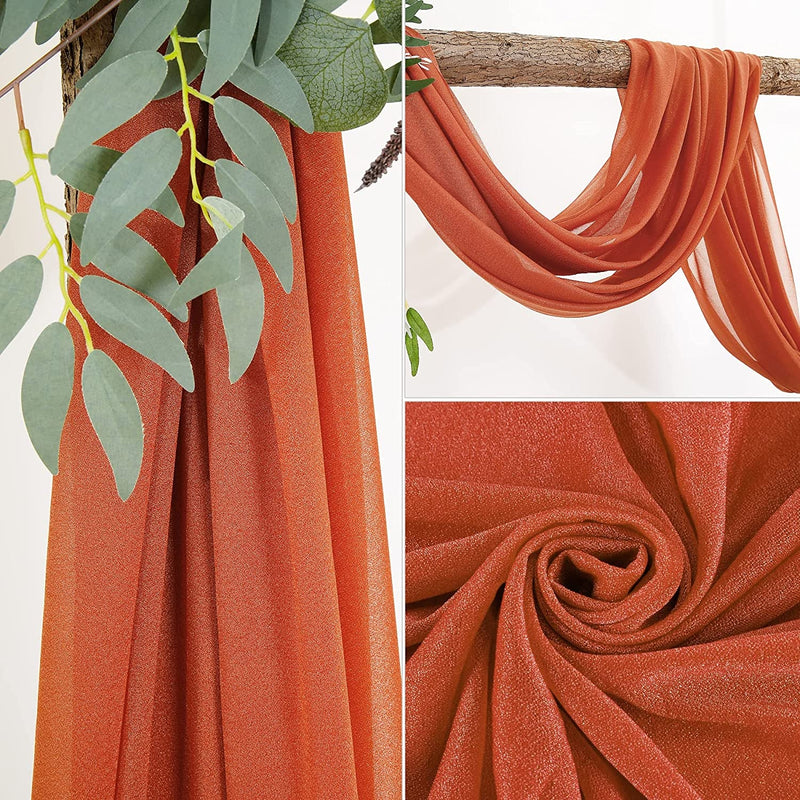 Wedding Arch Draping Fabric Sheer Backdrop Curtain - 1 Panel 28 X 19Ft Caramel