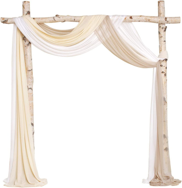 Wedding Arch Draping Fabric - 3 Panels - 30 x 20Ft - Chiffon - CreamNudeIvory - CeremonyReception Decorations