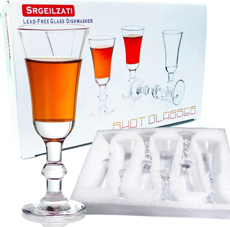 Srgeilzati Cordial Glasses Shot Glasses with Stem,Limoncello Glasses | Port glasses 1.0 oz (Set of 6)