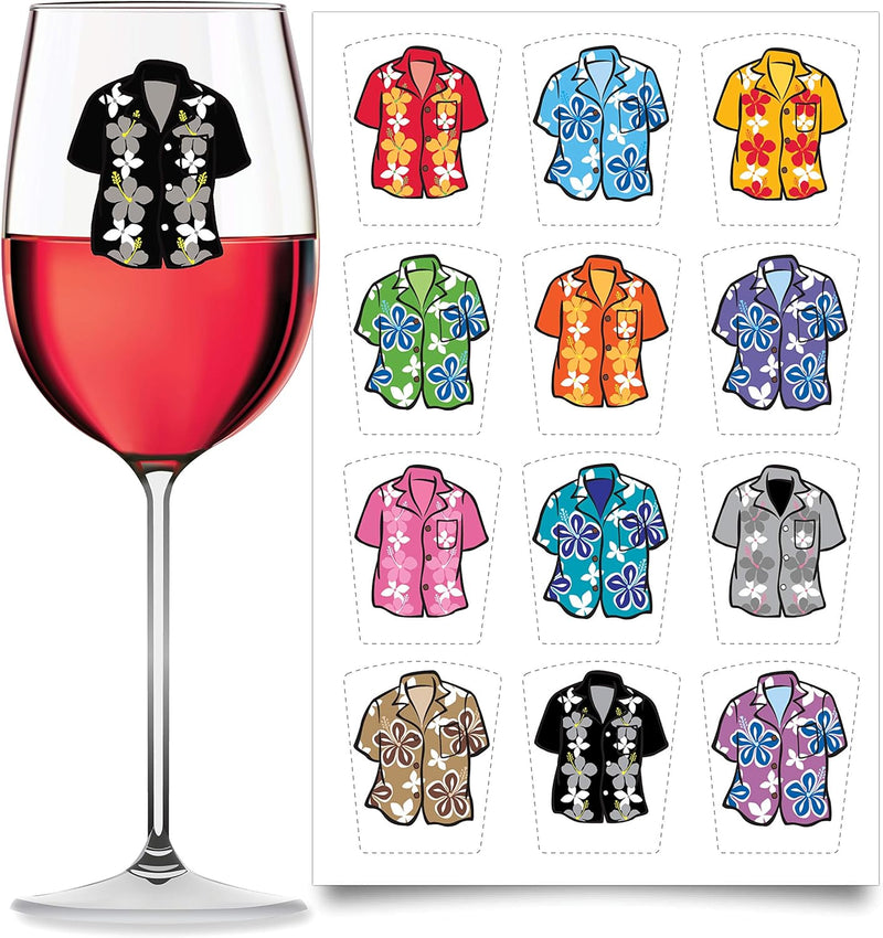 Drink Markers 12pc - Holiday Reuseable Static Cling Sticker Decals (Ugly Sweater)