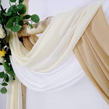 Wedding Arch Outdoor Indoor White Sheer Backdrop Curtain 3 Panels Chiffon Fabric Drapery 6 Yards Nude and Cream Party Background Drapes Wedding Decoration