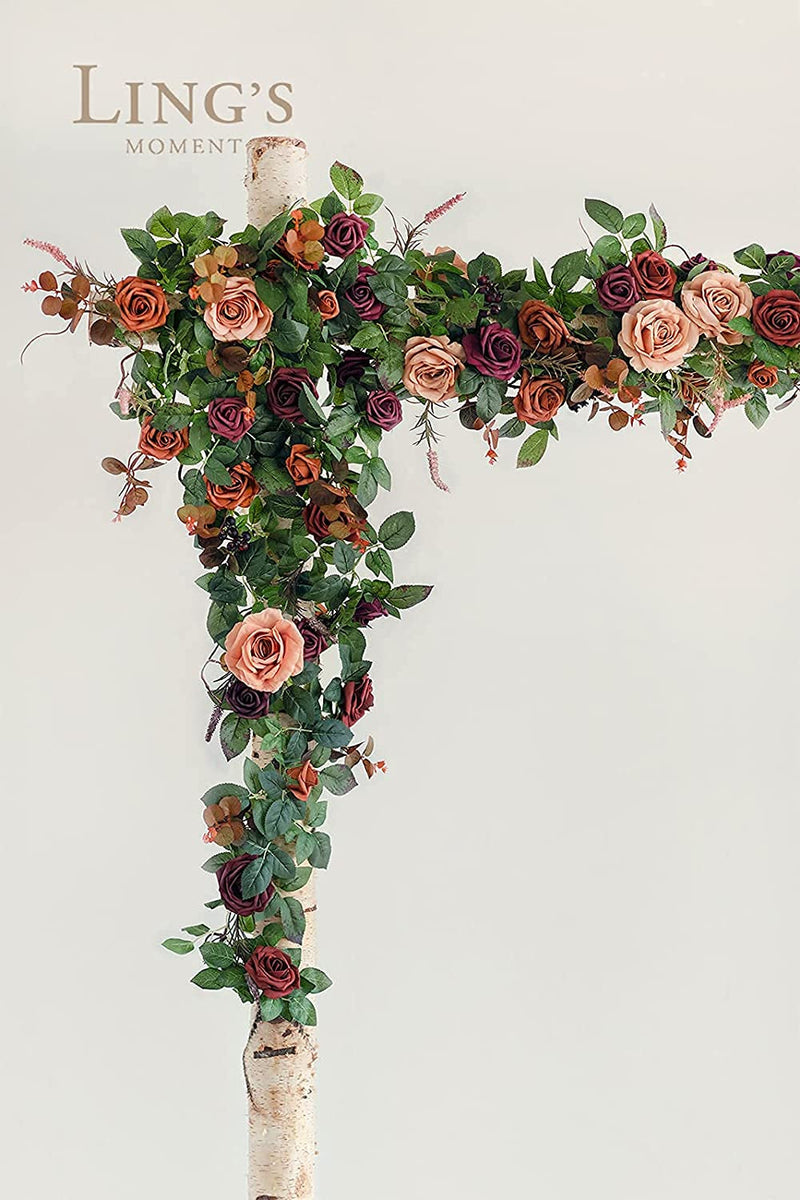 5FT Artificial Rustic Rose Flower Runner for Wedding Decor