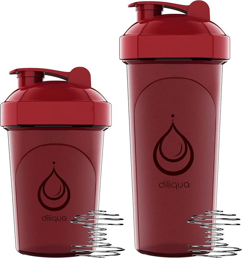 diliqua -10 PACK- small Shaker Bottles for Protein Mixes | BPA-Free & Dishwasher Safe | 5 Large 28 oz & 5 20 oz | Blender Shaker Cups for protein shakes