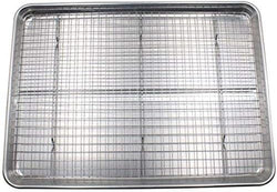 Checkered Chef Baking Sheets for Oven - Half Sheet Pan with Stainless Steel Wire Rack Set 1-Pack - Easy Clean Cookie Sheets, Aluminum Bakeware