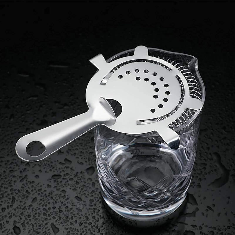 WUWEOT 9 Pack Cocktail Strainer, 4-Prong Stainless Steel Bar Strainer, 6 Inches Silver Bar Tool Drink Strainer with 100 Wire Spring for Bartenders and Mixologists