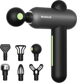 Nekteck Massage Gun for Deep Tissue Muscle Pain Relief, Handheld Electric Percussion Massager Perfect for Neck, Back, Foot and Full Body Tension, Super-Quiet and USB-C Charging, Black